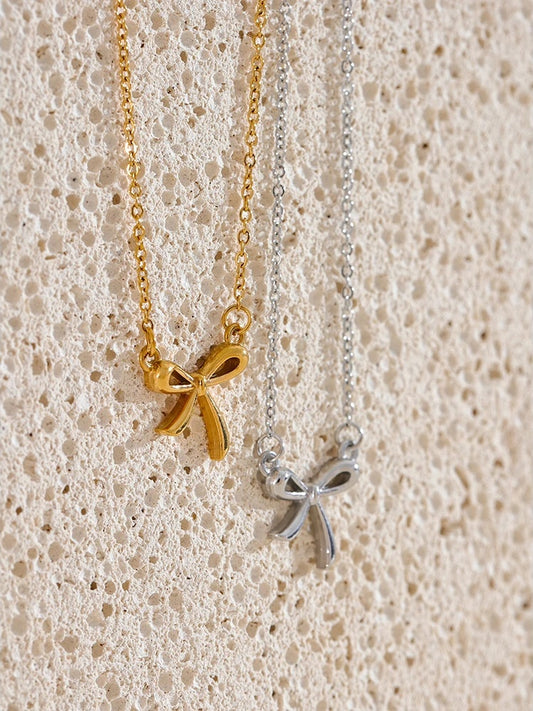 Modern bowknot small pendant necklace women - product image