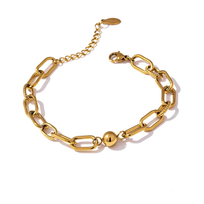 Modern charm metal texture bracelet - product image