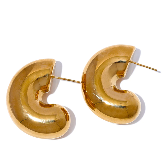 Modern chunky hoop earrings women fashion - product image