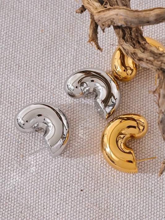 Modern chunky hoop earrings women fashion - product image