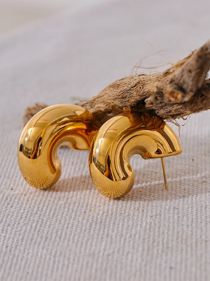 Modern chunky hoop earrings women fashion - product image