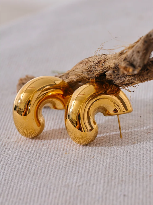Modern chunky hoop earrings women fashion - product image