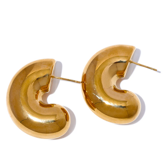 Modern chunky hoop earrings women fashion - product image
