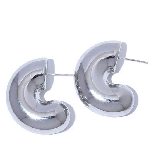 Modern chunky hoop earrings women fashion - product image