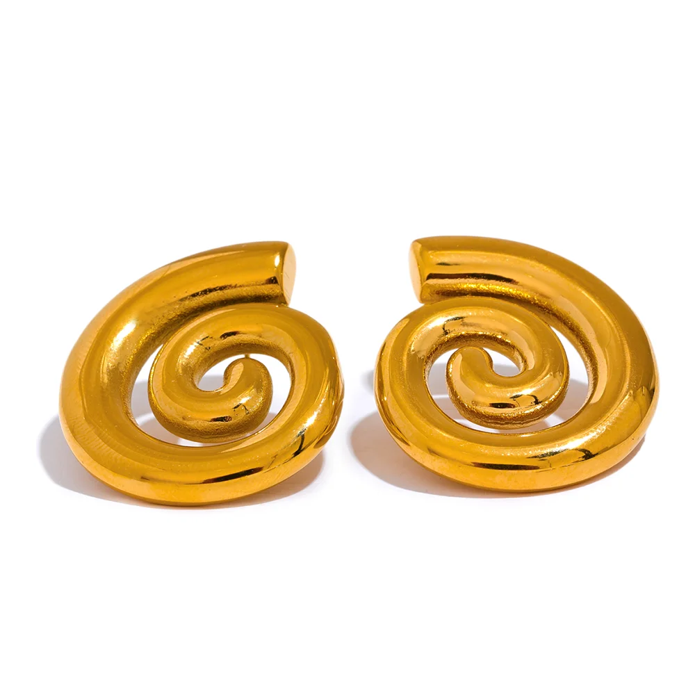 Modern conch stud earrings - product image