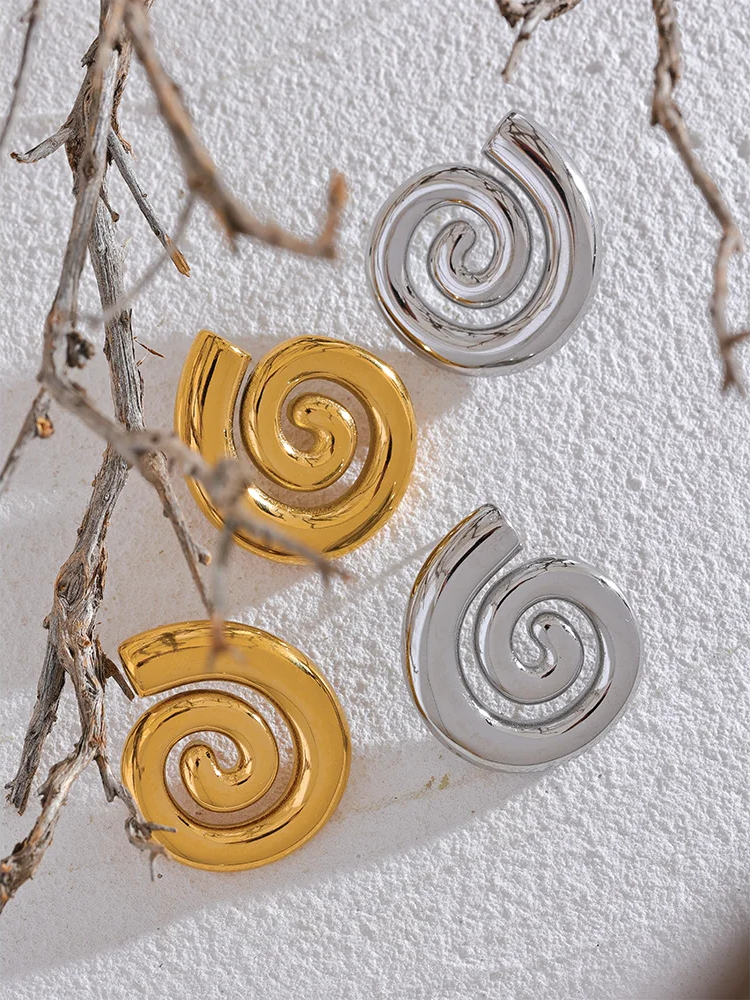 Modern conch stud earrings - product image