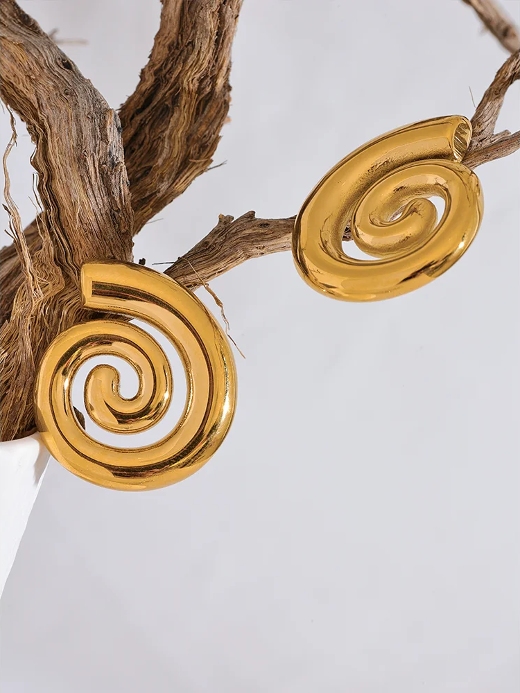 Modern conch stud earrings - product image