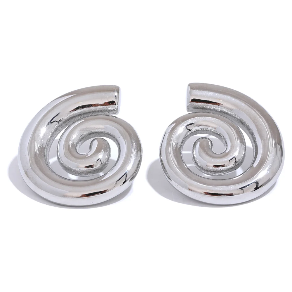 Modern conch stud earrings - product image