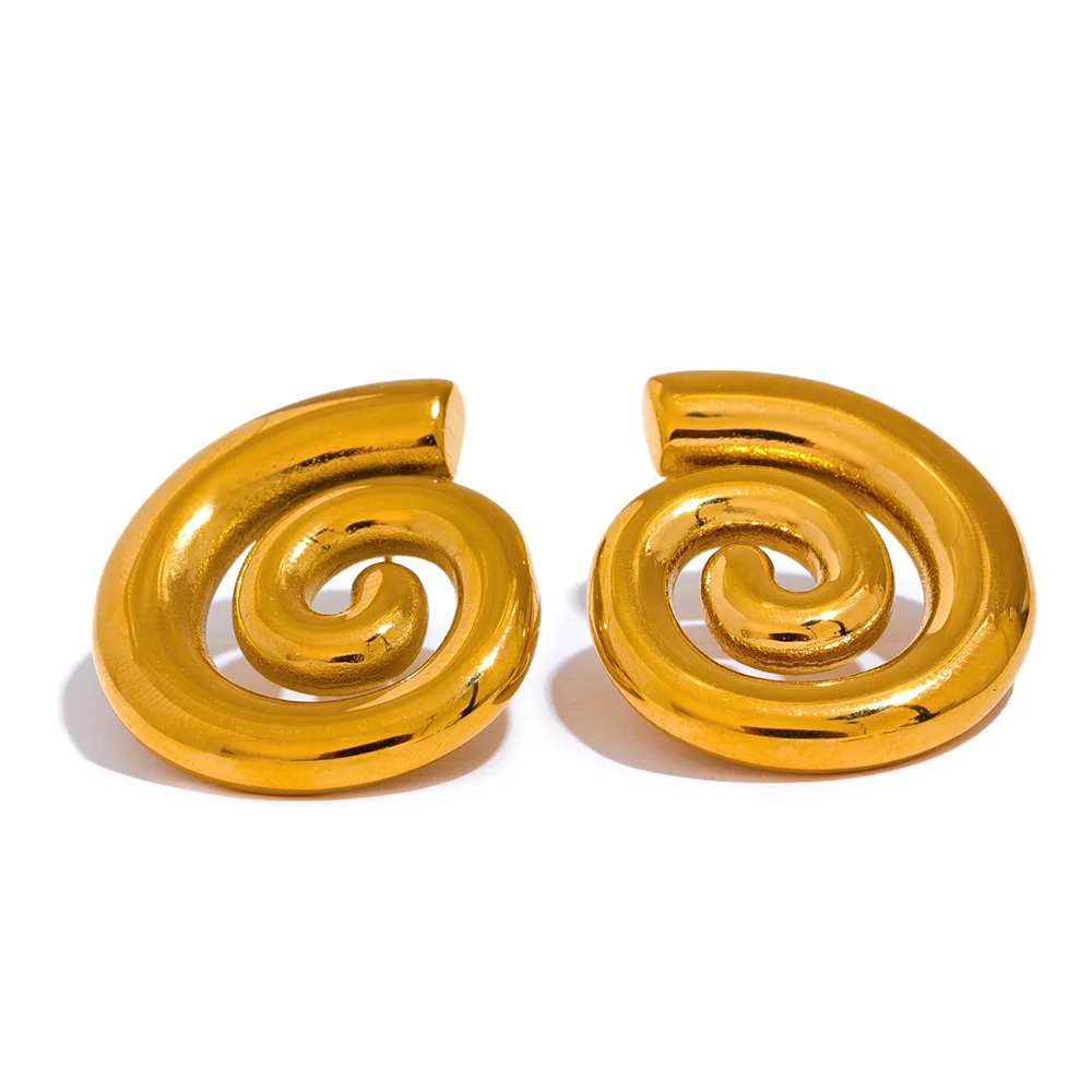 Modern conch stud earrings - product image