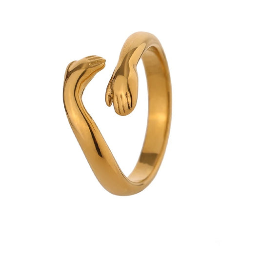 Modern embrace textured fashion ring women - product image