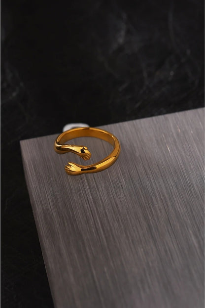 Modern embrace textured fashion ring women - product image