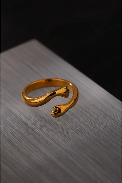 Modern embrace textured fashion ring women - product image