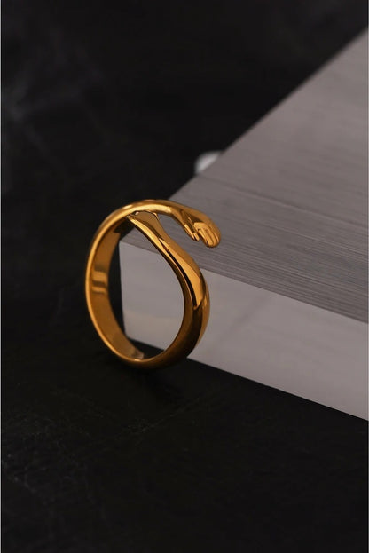 Modern embrace textured fashion ring women - product image