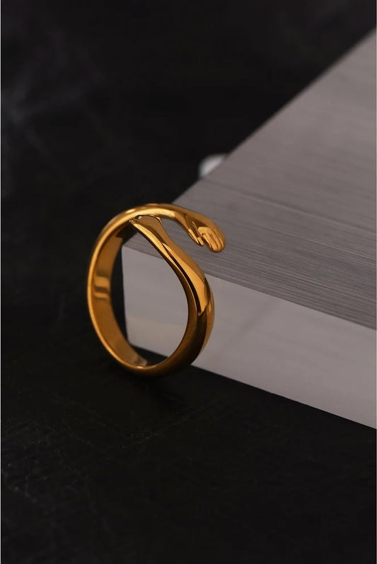 Modern embrace textured fashion ring women - product image