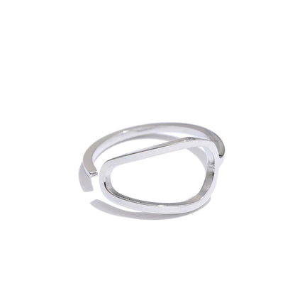 Modern hollow adjustable c-shape finger ring - product image