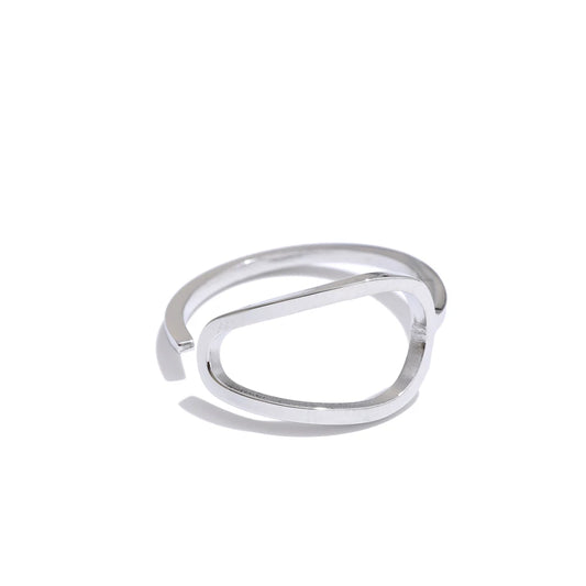 Modern hollow adjustable c-shape finger ring - product image