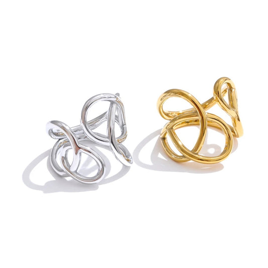 Modern hollow unusual sleek women's ring - product image
