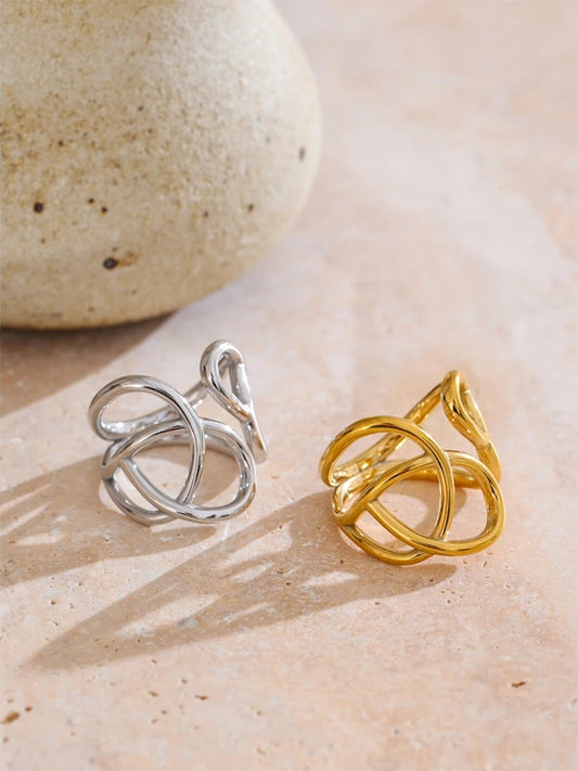 Modern hollow unusual sleek women's ring - product image