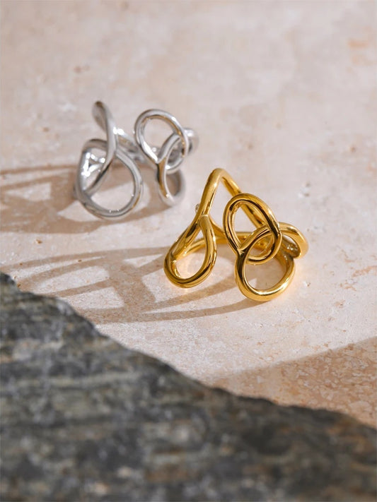 Modern hollow unusual sleek women's ring - product image