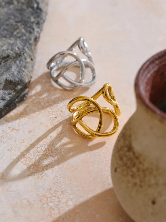 Modern hollow unusual sleek women's ring - product image