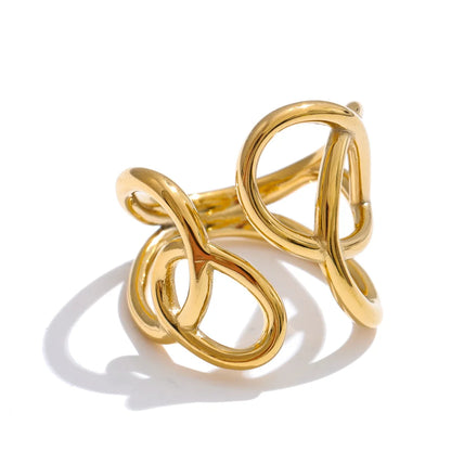 Modern hollow unusual sleek women's ring - product image