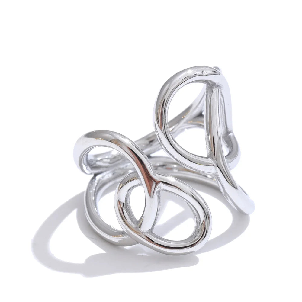Modern hollow unusual sleek women's ring - product image