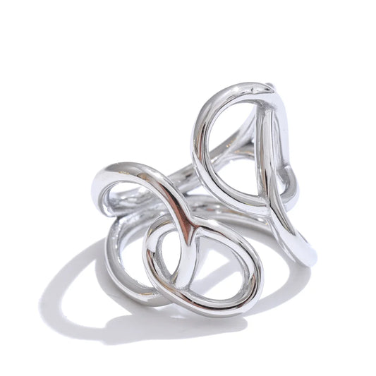 Modern hollow unusual sleek women's ring - product image