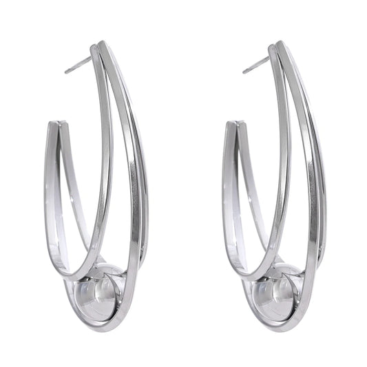 Modern huggie hoop earrings gold platinum - product image