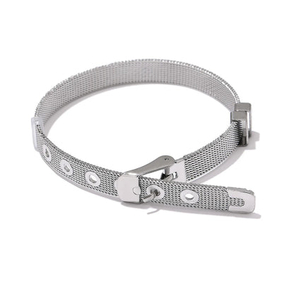 Modern metal texture cuff bangle bracelet - product image