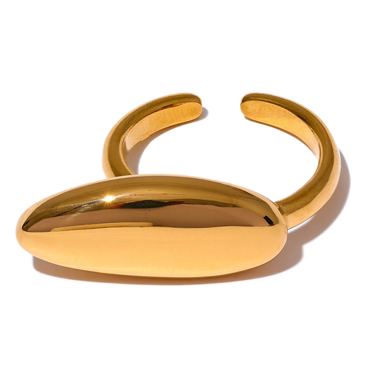 Modern open ring gold silver color - product image