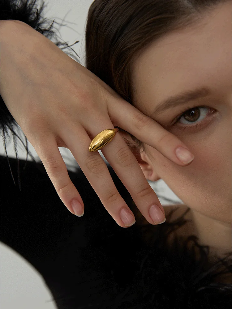 Modern open ring gold silver color - product image
