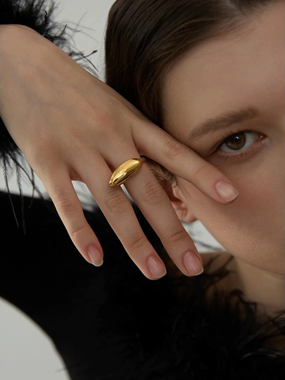 Modern open ring gold silver color - product image