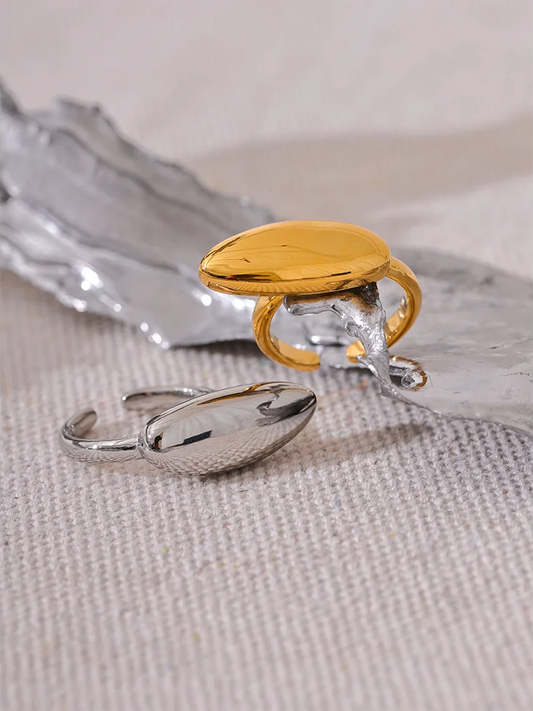 Modern open ring gold silver color - product image