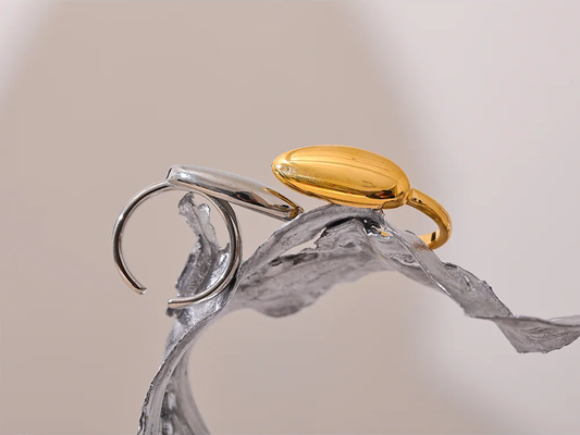 Modern open ring gold silver color - product image