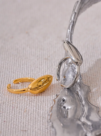 Modern open ring gold silver color - product image