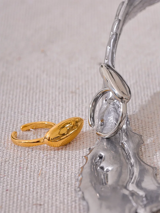 Modern open ring gold silver color - product image
