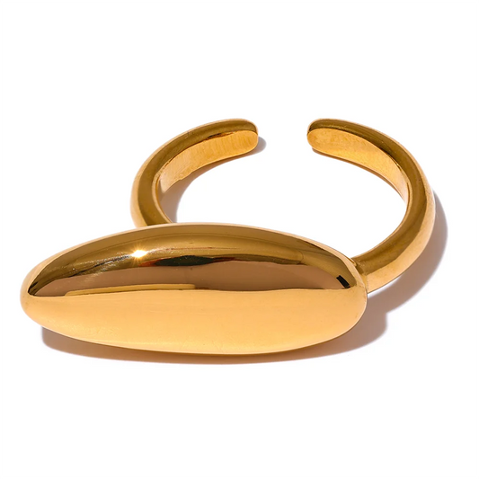 Modern open ring gold silver color - product image