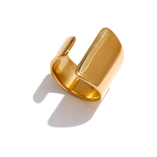 Modern open wider smooth finger ring - product image