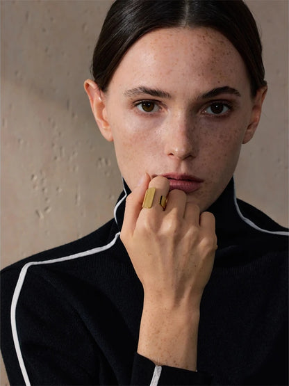 Modern open wider smooth finger ring - product image