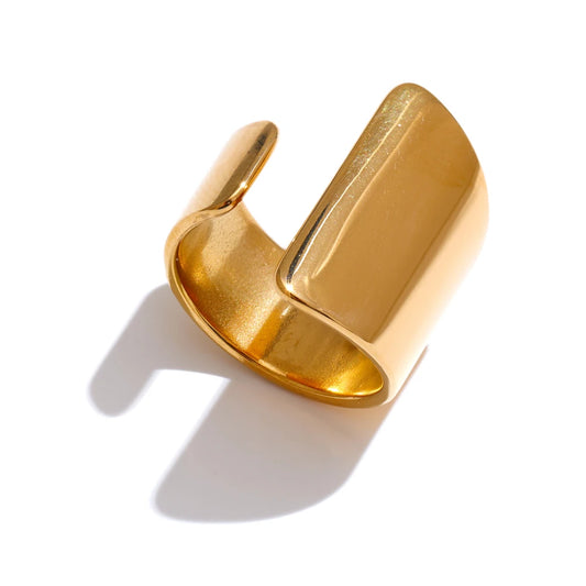 Modern open wider smooth finger ring - product image