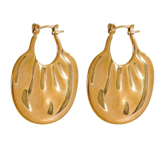 Modern textured individualistic hoop earrings - product image