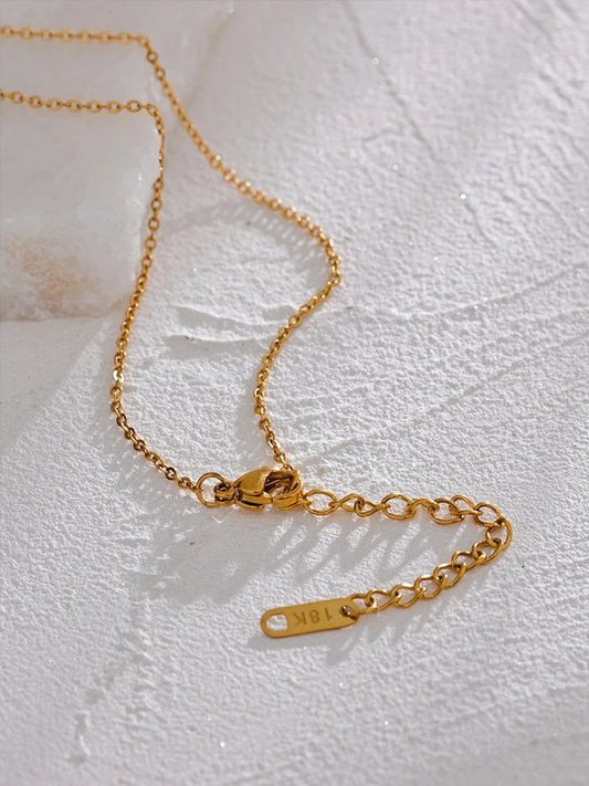 Moon star eye oval pendant zircon necklace - product image