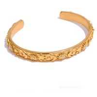 Moon Star Sun Open Cuff Bangle Bracelet Women