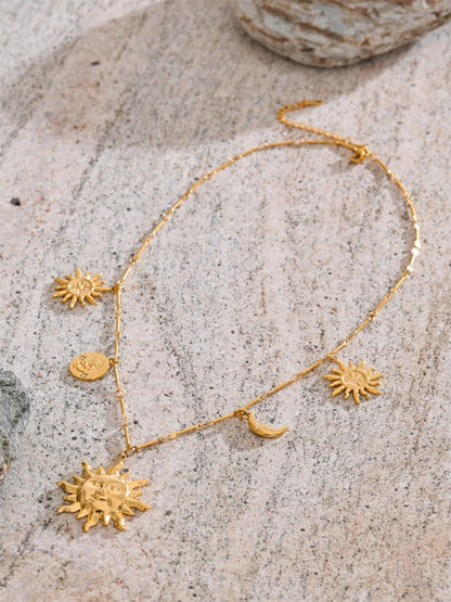 Moon sun charm pendant modern necklace - product image