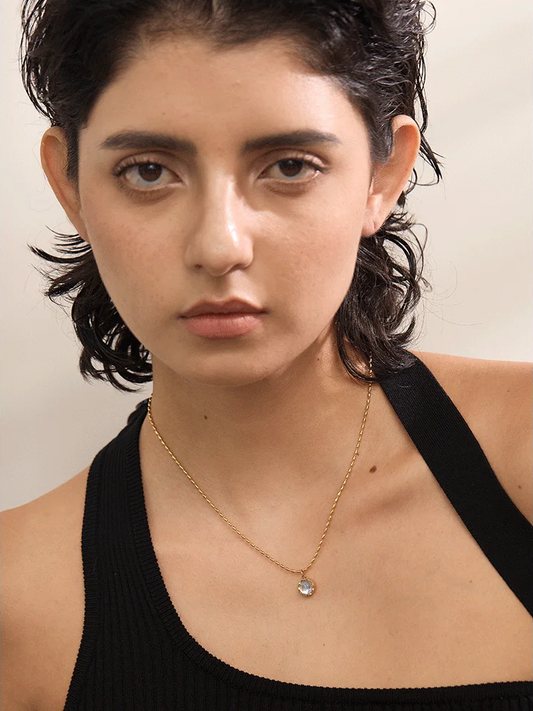 Moonlight stone abstract pendant necklace - product image