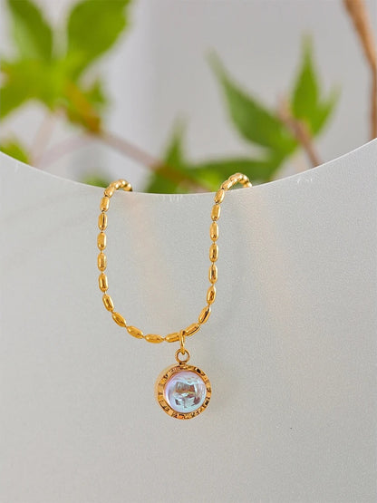 Moonlight stone abstract pendant necklace - product image