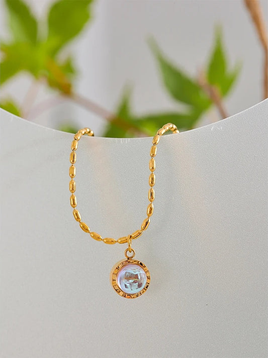Moonlight stone abstract pendant necklace - product image