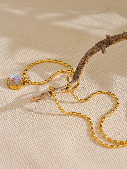 Moonlight stone abstract pendant necklace - product image