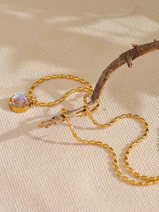 Moonlight stone abstract pendant necklace - product image