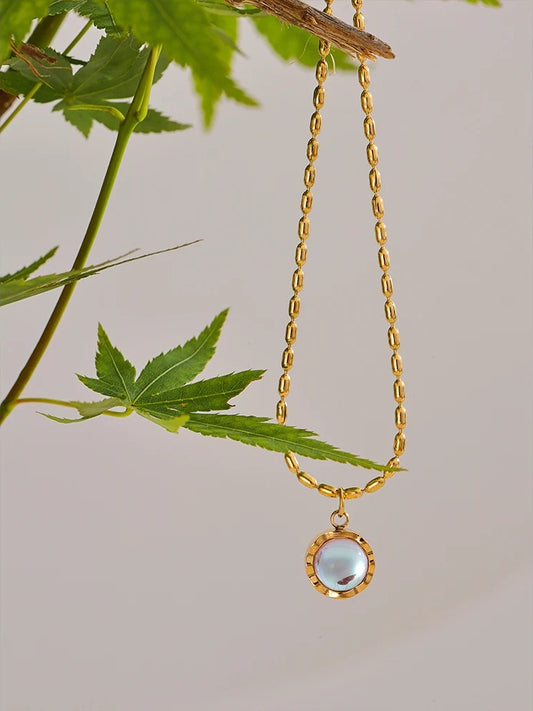 Moonlight stone abstract pendant necklace - product image